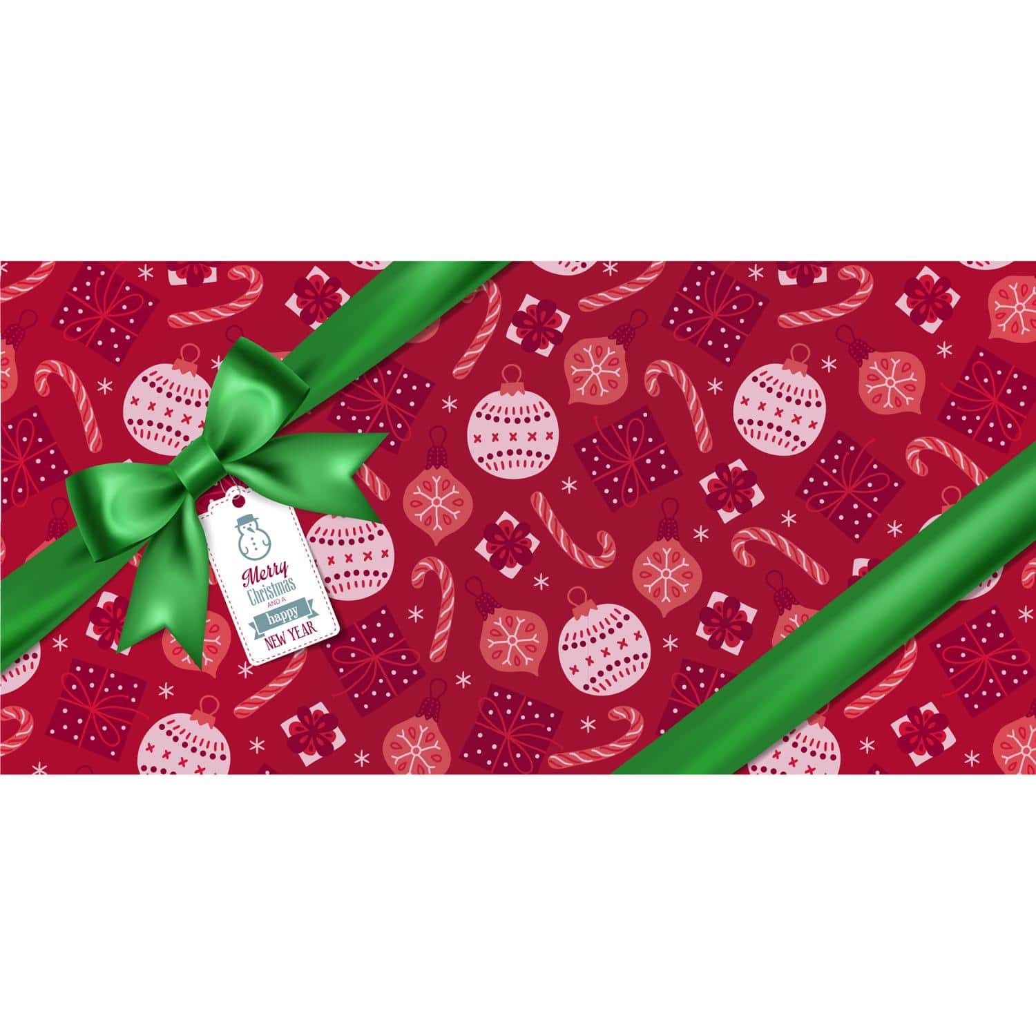 Garage Celebrations Merry Christmas and A Happy New Year 7 ft. x 16 ft. Garage Door Cover - Multicolored