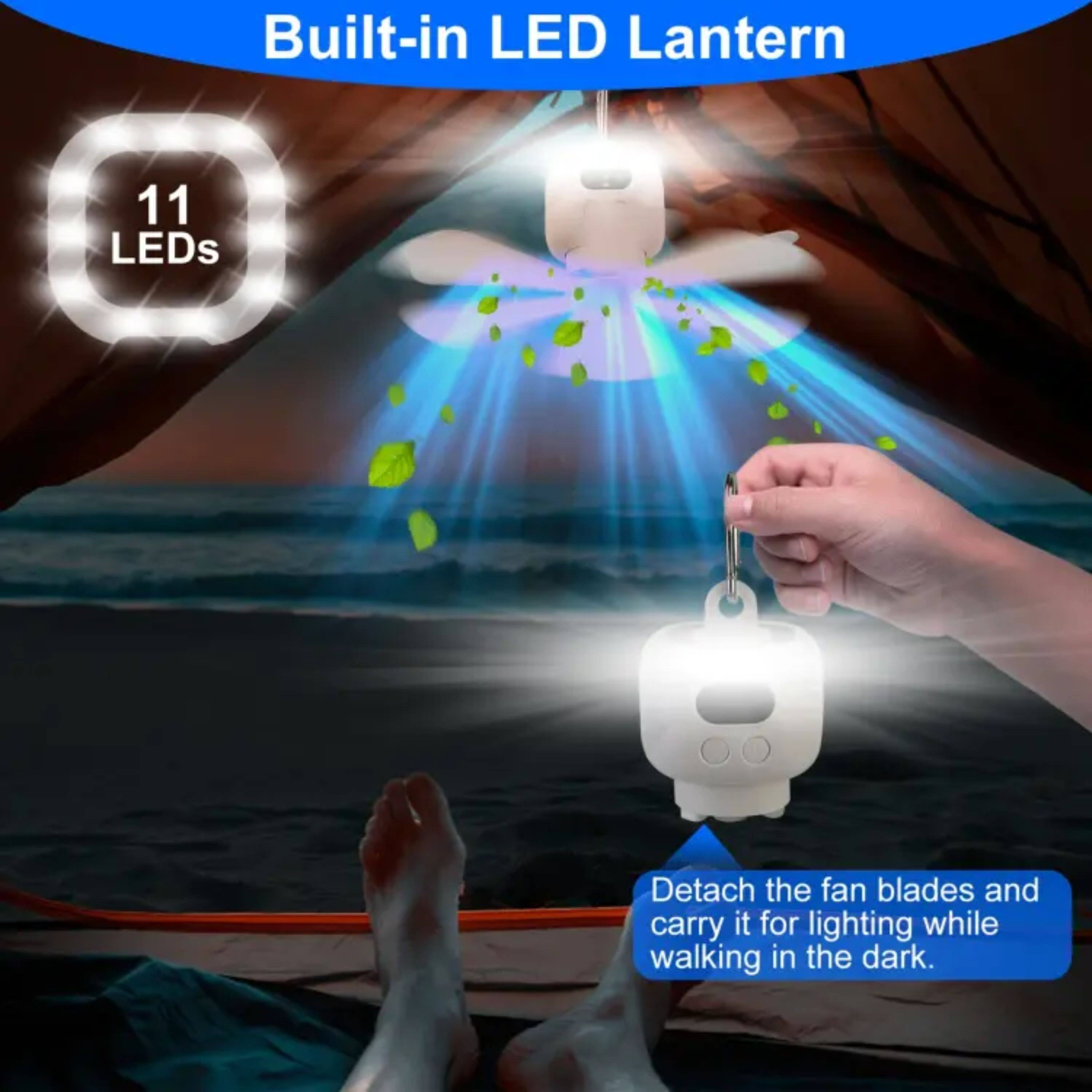 Built-in LED Lantern  
11 LEDs  
Detach the fan blades and carry it for lighting while walking in the dark.