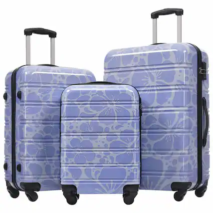 Front. Ecooso - Hardshell Luggage Sets 3 pcs Spinner Suitcase with TSA Lock Lightweight-20"+24"+28" Luggages - Blue.