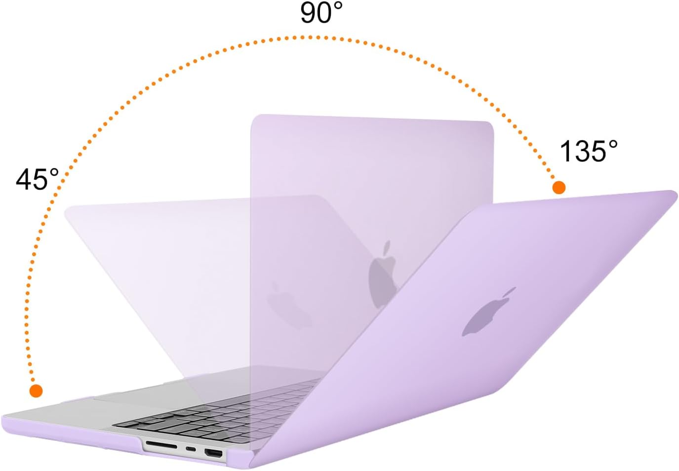 Back. mosiso - Case for MacBook Pro 14 inch Case M5 M4 M3 M2 M1 2026-2021 A3427 A3426 A3434 A3112 A3185 A3401 A2918 A2992 A2779 A2442 - Purple.