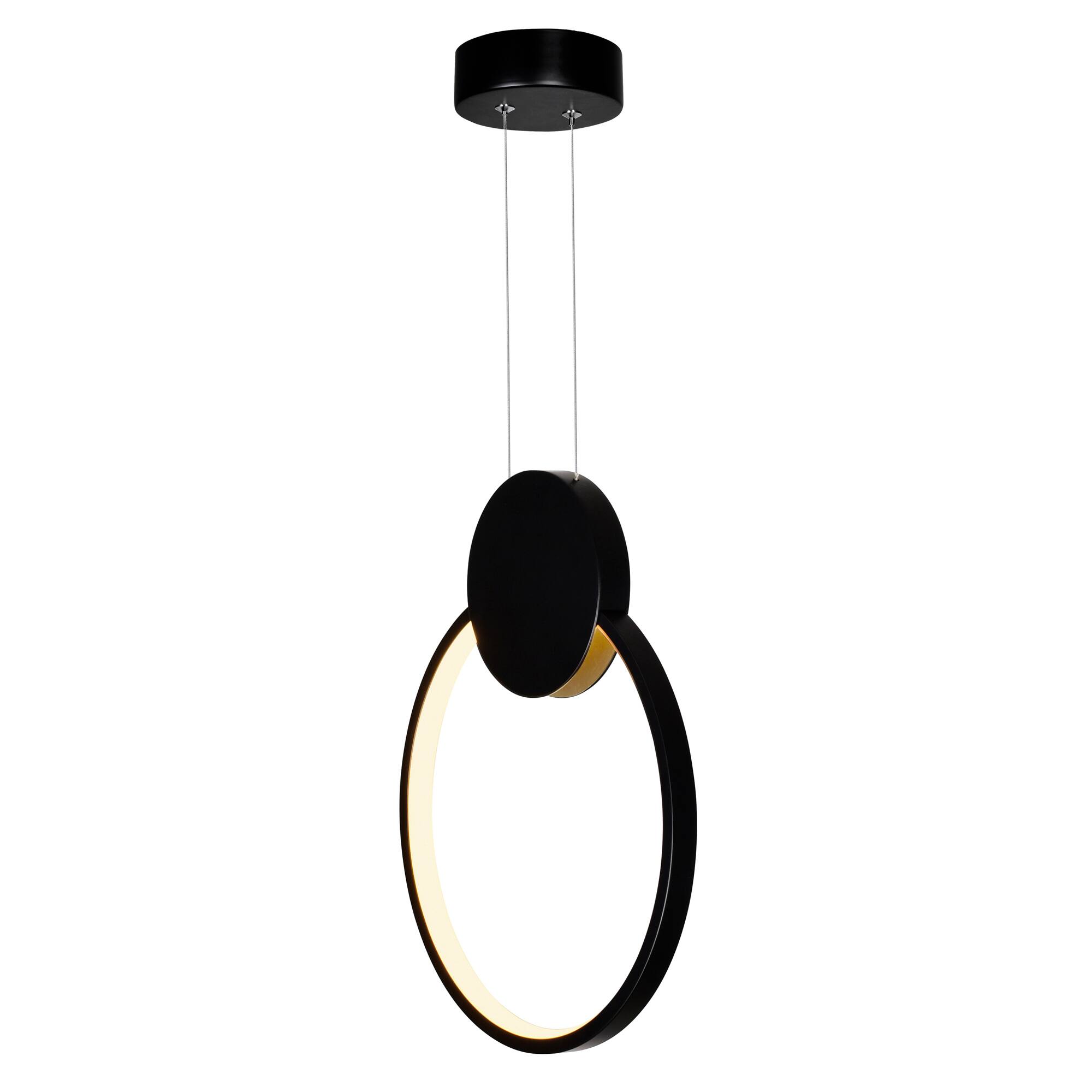Angle. CWI Lighting - Pulley 12 in LED Black Mini Pendant - Black.