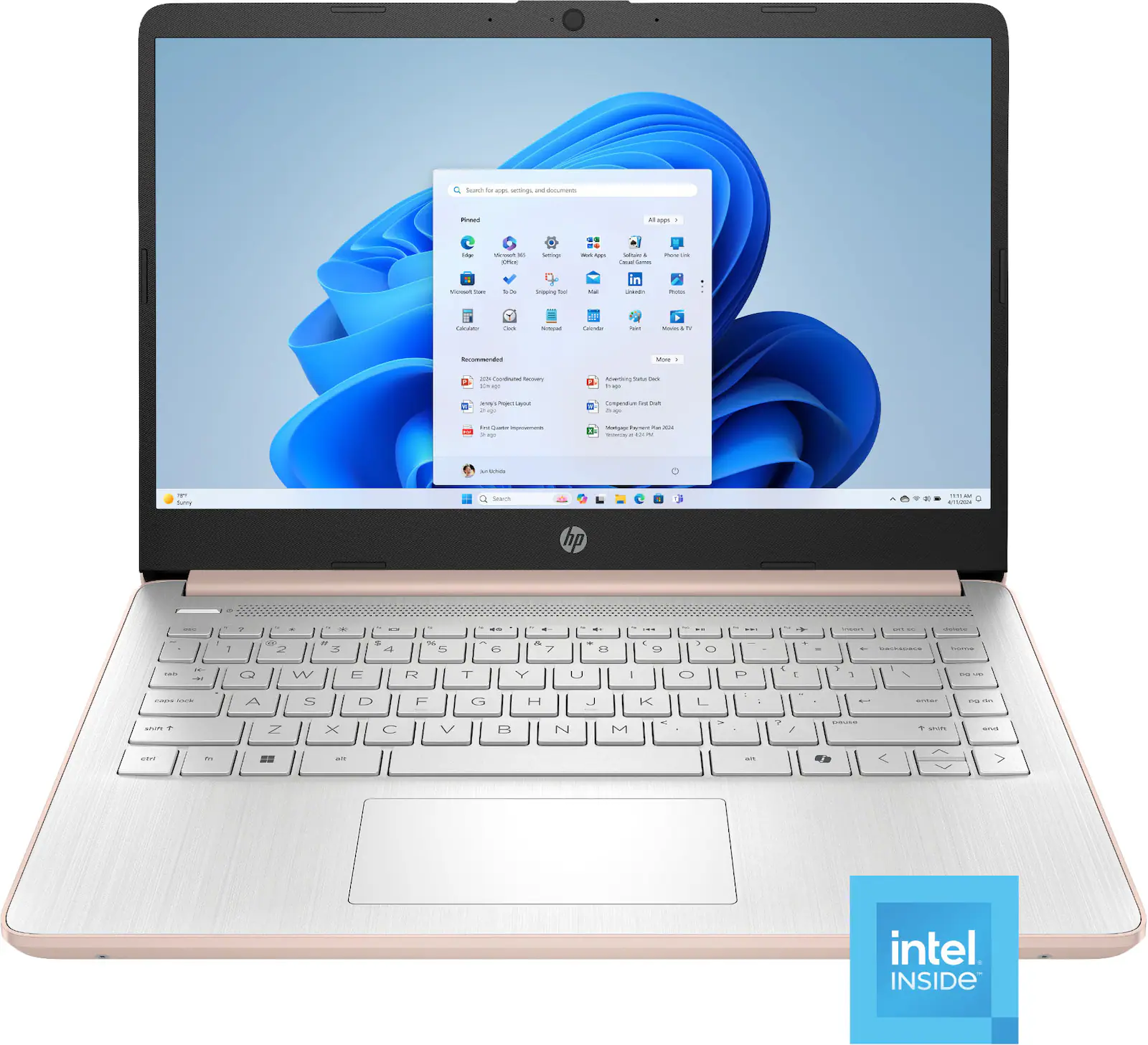 HP - 14" Laptop - Intel N150 Processor - 4GB Memory - 128GB UFS Storage - Pale Rose Gold