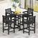 Alt View 4. Costway - Patio Adirondack Bar Chairs Set of 2 with Wide Armrests & Footrest Backrest - Black.