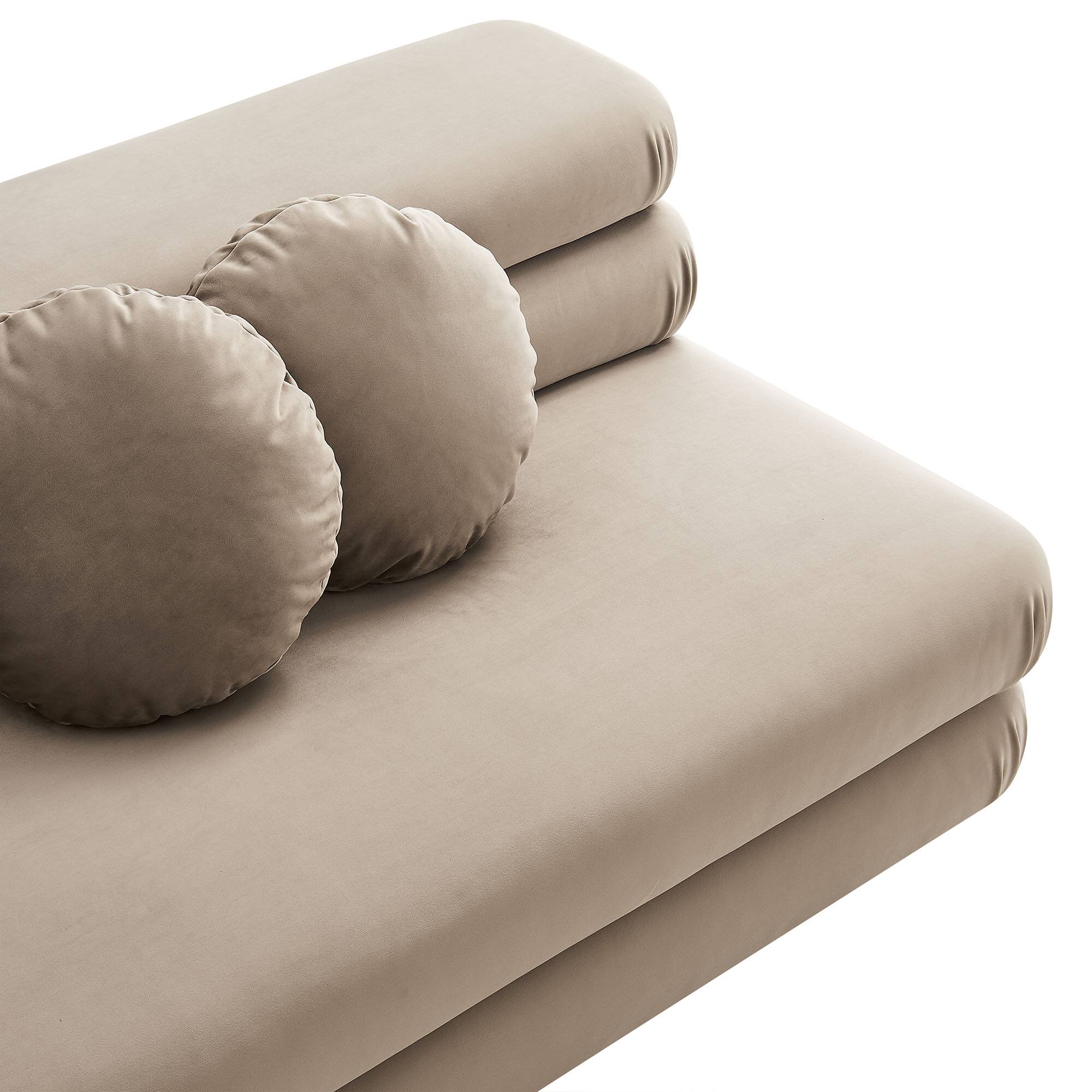 Alt View 6. Modway - Jubilee Modular Performance Velvet Armless Loveseat by Modway - Taupe.