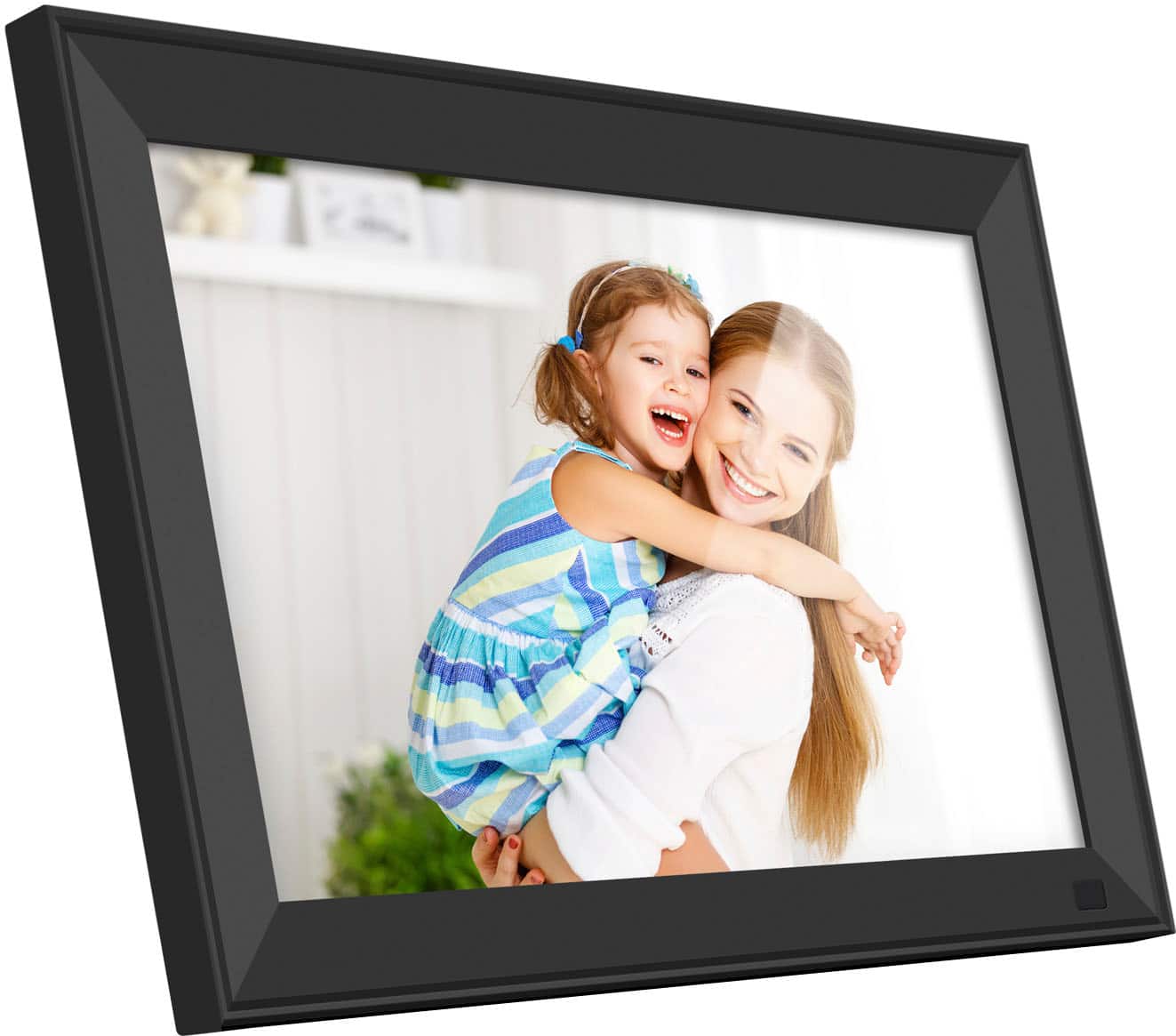 Left. Aluratek - 15" Touchscreen LCD Wi-Fi Digital Photo Frame - Black.
