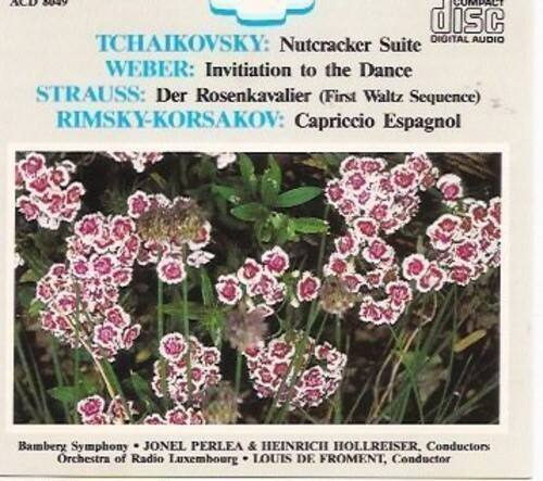 ACD 8649

TCHAIKOVSKY: Nutcracker Suite  
WEBER: Invitation to the Dance  
STRAUSS: Der Rosenkavalier (First Waltz Sequence)  
RIMSKY-KORSAKOV: Capriccio Espagnol  

Bambery Symphony • JONEL PERLEA & HEINRICH HOLLREISER, Conductors  
Orchestra of Radio Luxembourg • LOUIS DE FROMENT, Conductor
