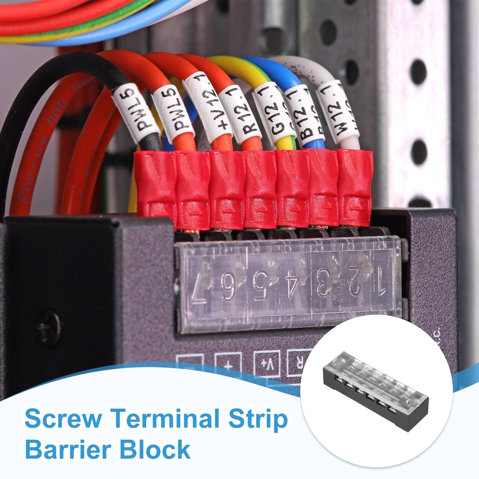 LI PLCICI  
Focca Far  
5 4 .1 1  
L PWL5 PWL5 +V12 R12 G12 B12 CPO W12  
A A a A E K  
12.34-5-6-7 L  
9 5 1 E 2  
C.C. + +A R ALLEL  
Screw Terminal Strip Barrier Block