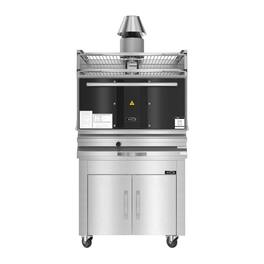 Koolmore - 35 inch Professional Charcoal Oven With Warming Racks And Bottom Cabinet - Stainless Steel