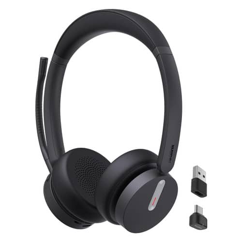 Yealink - 1208703 BH70 Dual Wireless Bluetooth Headset with Mic for Work, Microsoft Teams Certified, USB-C/A