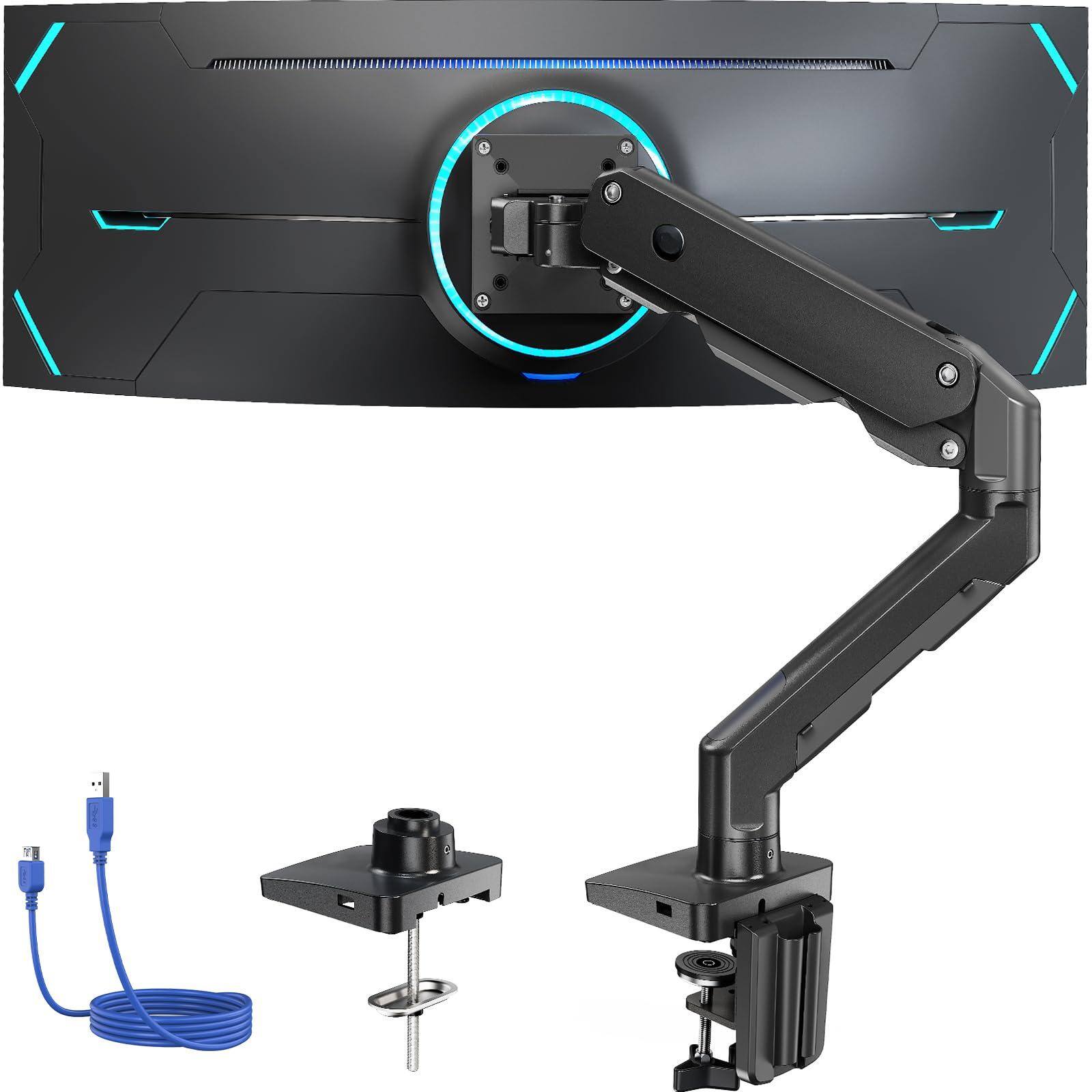 Front. Comfort Essence - Duty Monitor Arm For es Screens Up To Aluminum Ultrawide Screen Odyssey G9 And More Fully Adjustable Stand - Default.