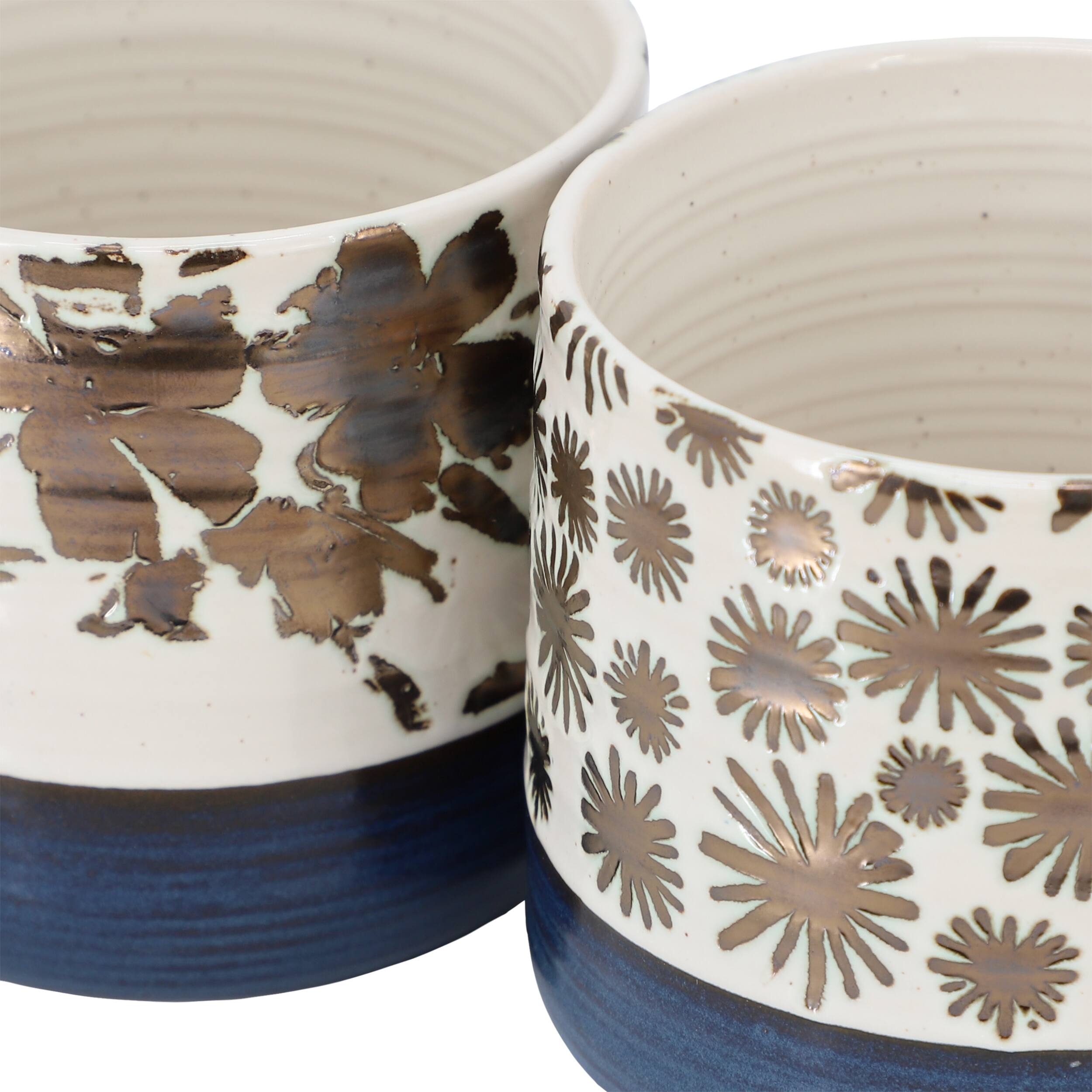 Alt View 2. Gibson - Gibson Home Spruce Garden Assorted 4 Piece 17 Ounce Stoneware Mug Set in Blue - Blue.