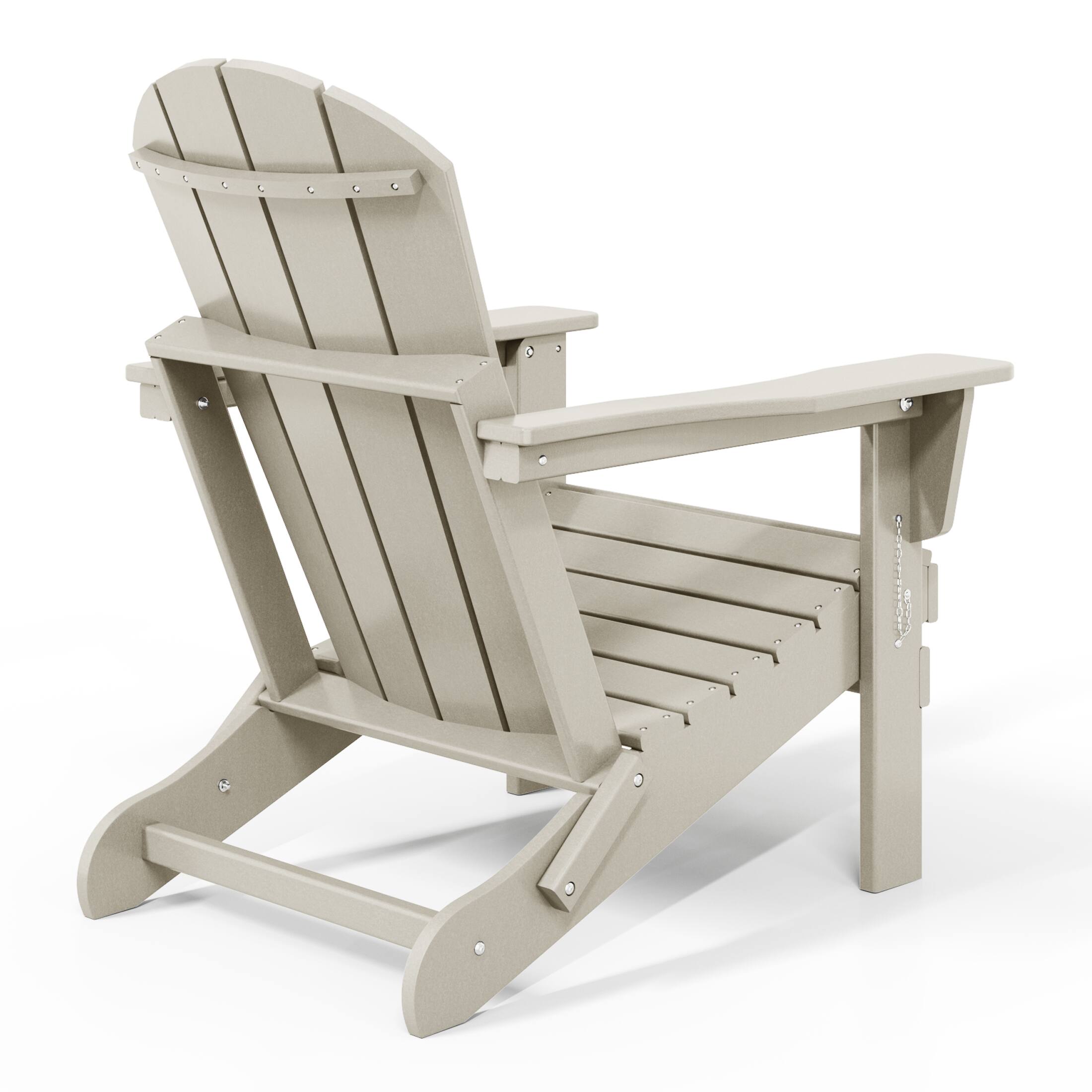 Back. WestinTrends - WestinTrends Malibu Outdoor HDPE Folding Poly Adirondack Chairs (Set of 2) - Sand.