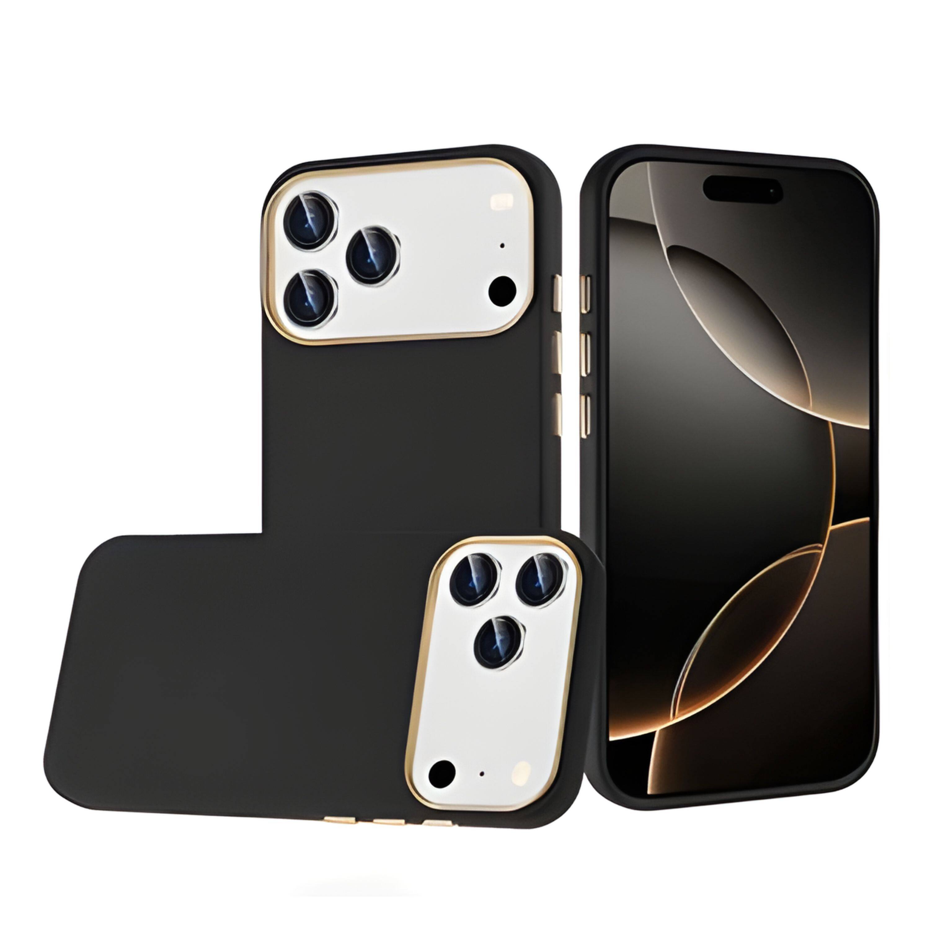 Kitcheniva - Soft Touch Premium Chromed Buttons Phone Case With Tempered Glass For iPhone 17 Pro - Black price history on PriceWatchPro
