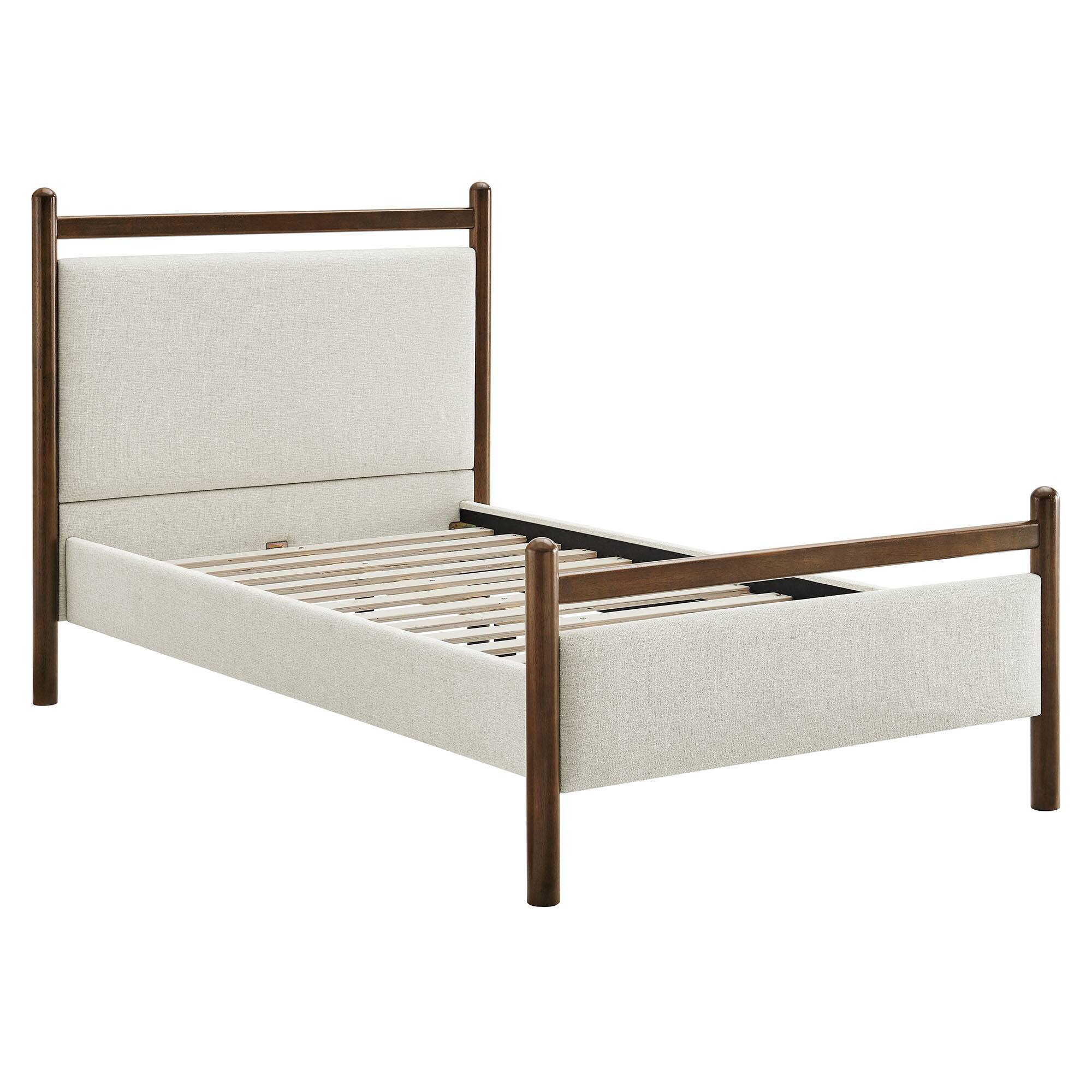 Angle. Modway - Ginny Platform Bed Frame by Modway - Wenge Heathered Ivory.