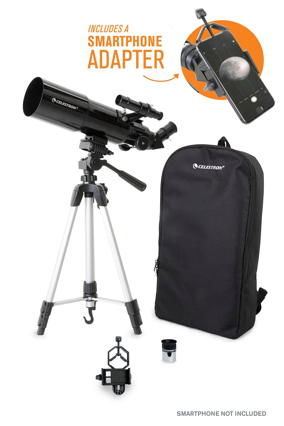 Celestron - Travel Scope 80 Portable Telescope with Smartphone Adapter