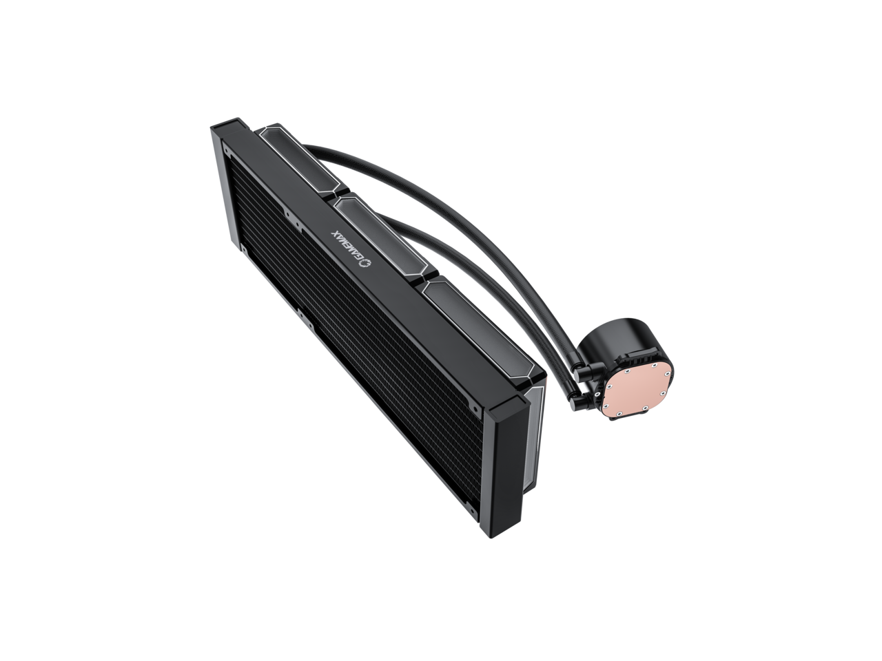 Alt View 5. GAMEMAX - GAMEMAX  IceBurg 360 Digital BK, Liquid CPU Cooler 360mm Addressable ARGB Pump Fans 290W TDP AIO Water Cooler - Black.