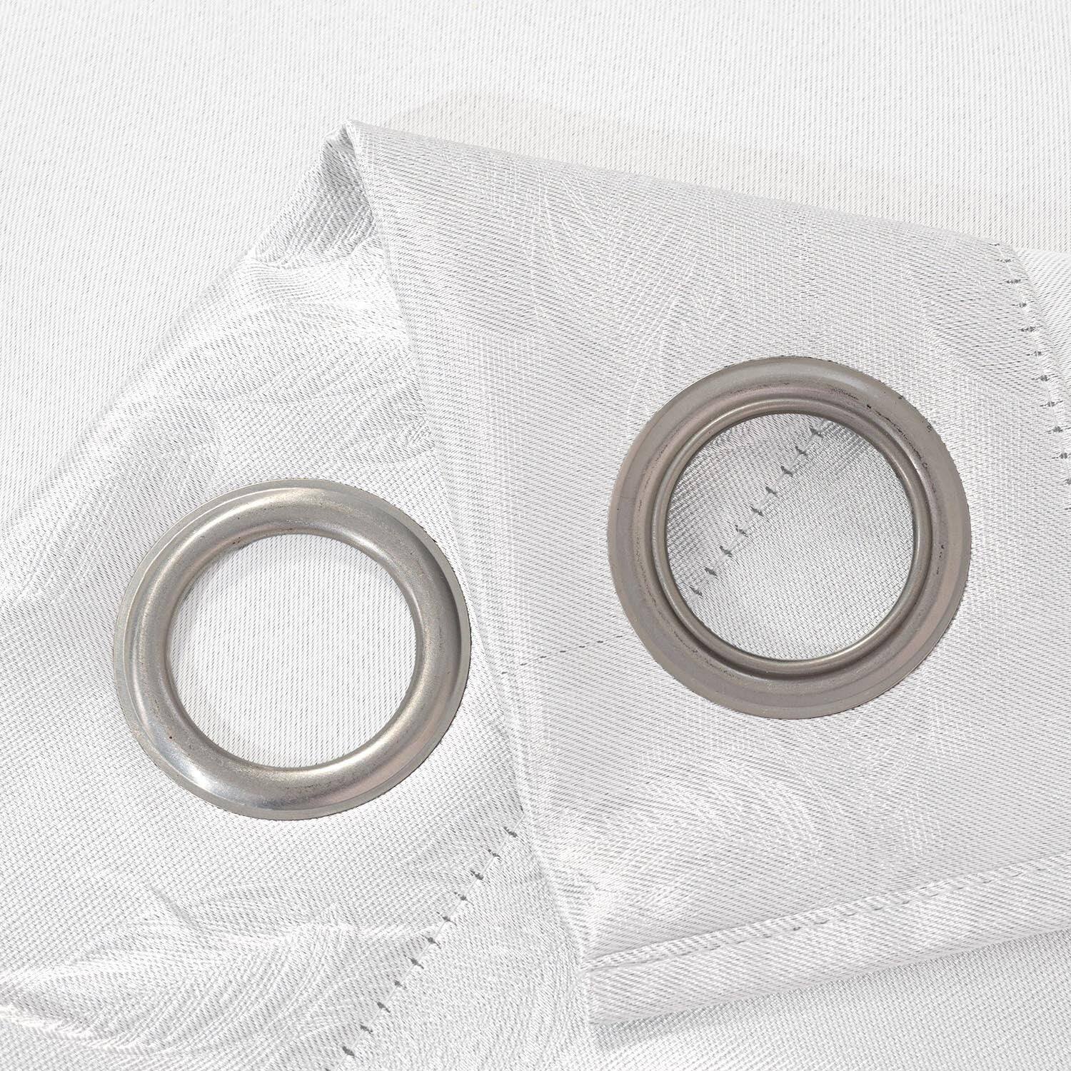 Alt View 1. Olivia Gray - Olivia Gray 100% Polyester 200 GSM Arlo Embossed Blackout Grommet Curtain Panel 54" x 84" White - White.