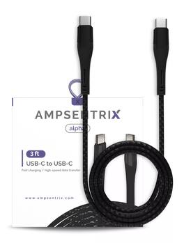 Ampsentrix - 3 ft USB Type C To USB Type C Cable (Alpha) - Black