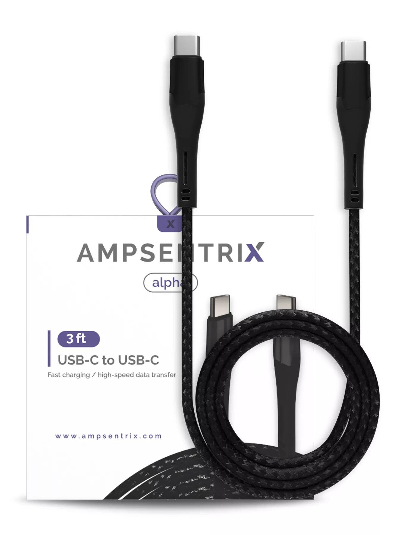 AMPSEnTRIX alpha 3 ft USB-C to USB-C Fast charging / high-speed data transfer www.ampsentrix.com