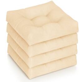 Gymax - Set of 4 21'' x 21'' Chair Seat Cushion Pads Patio - Beige