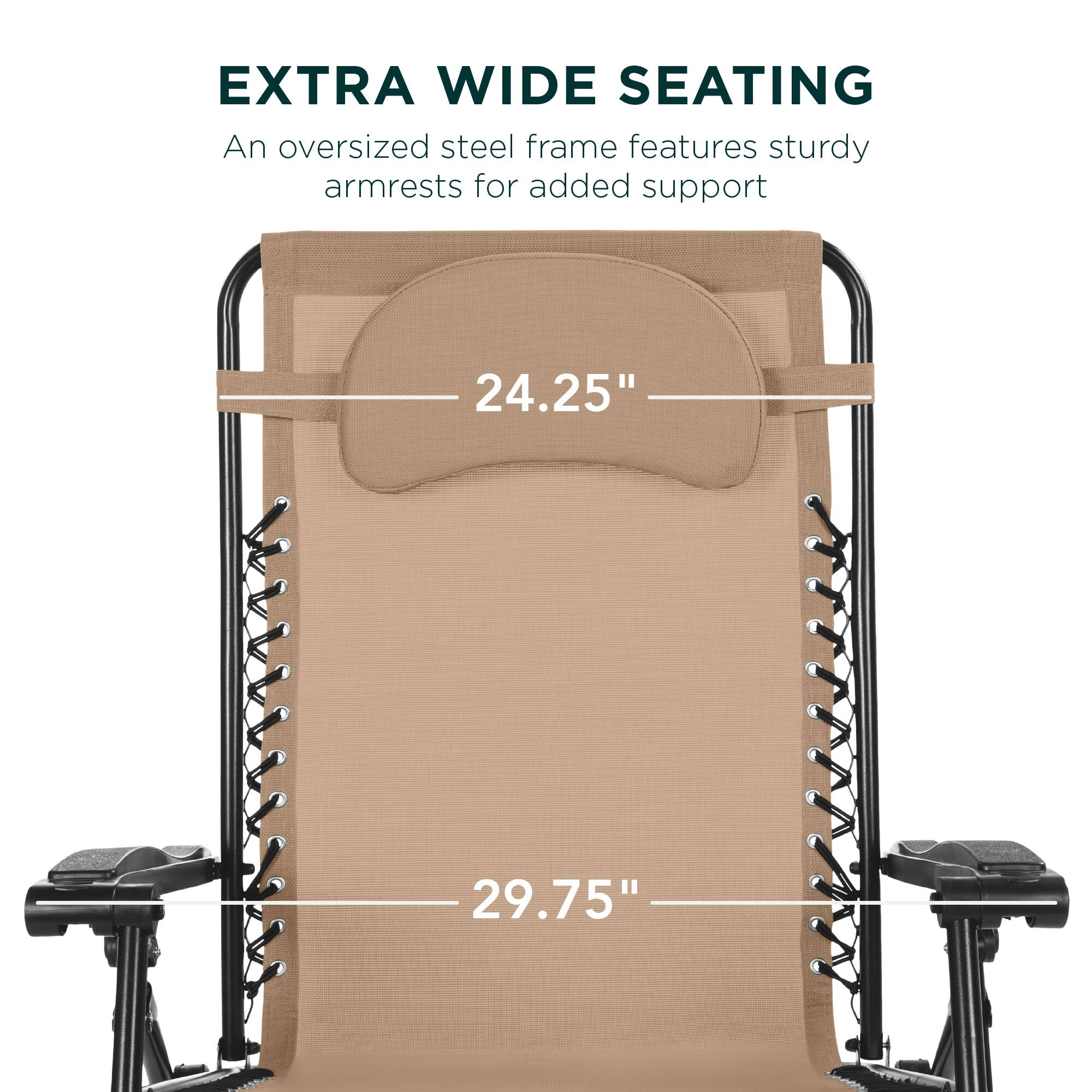 EXTRA WIDE SEATING

An oversized steel frame features sturdy armrests for added support

24.25"

29.75"