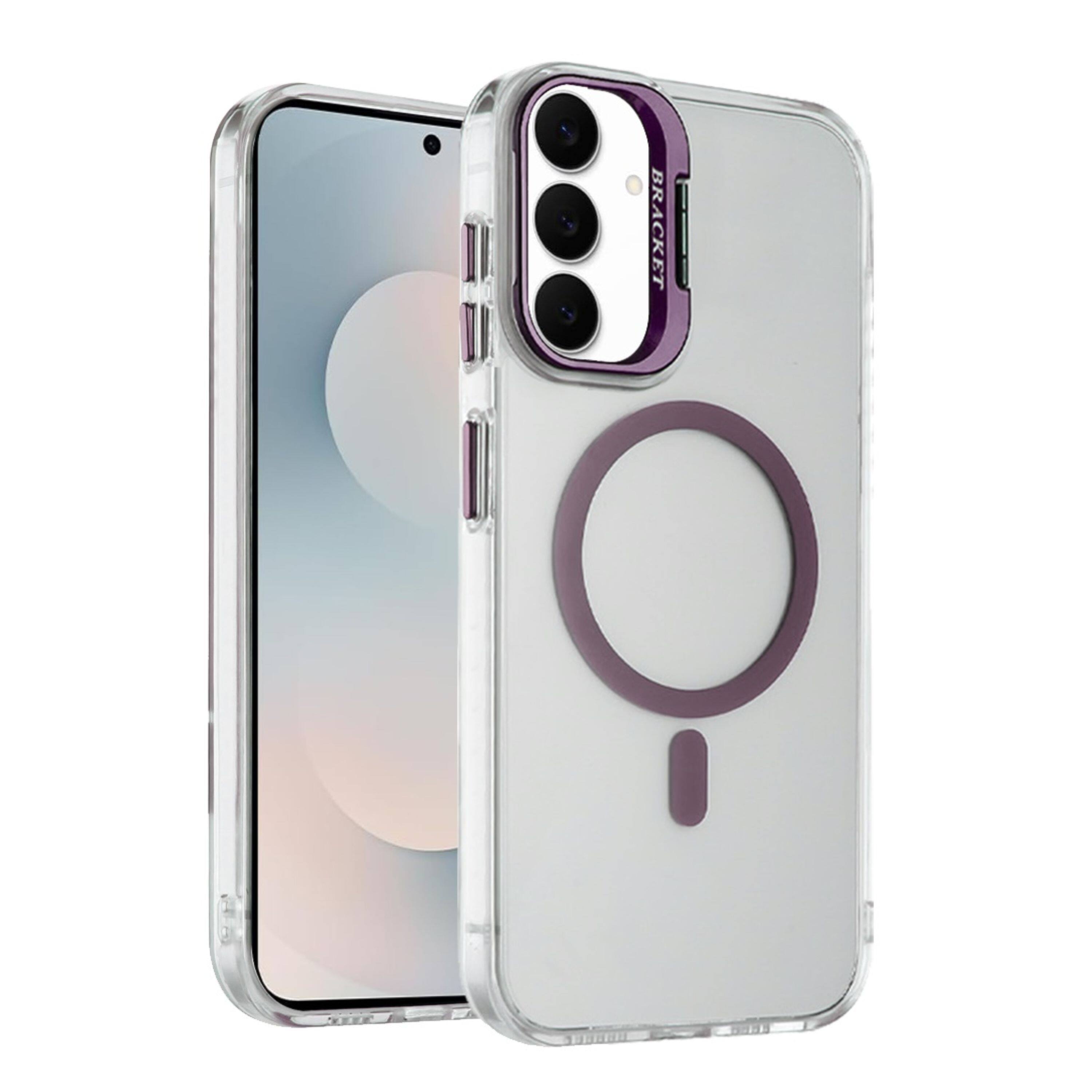 Kitcheniva - Transparent Back Metallic Camera Stand Magnetic Circle Phone Case With Tempered Glass Samsung Galaxy S25 FE - Dark Purple price history on PriceWatchPro