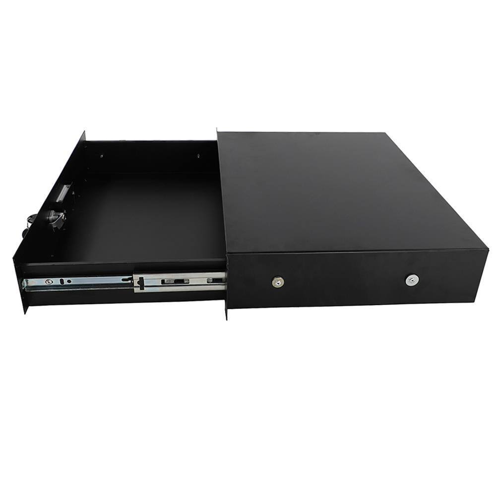 Angle. Winado - 19 Inch Rack Mount 2U Steel Plate DJ Drawer Cabinet Lock With With key Black.