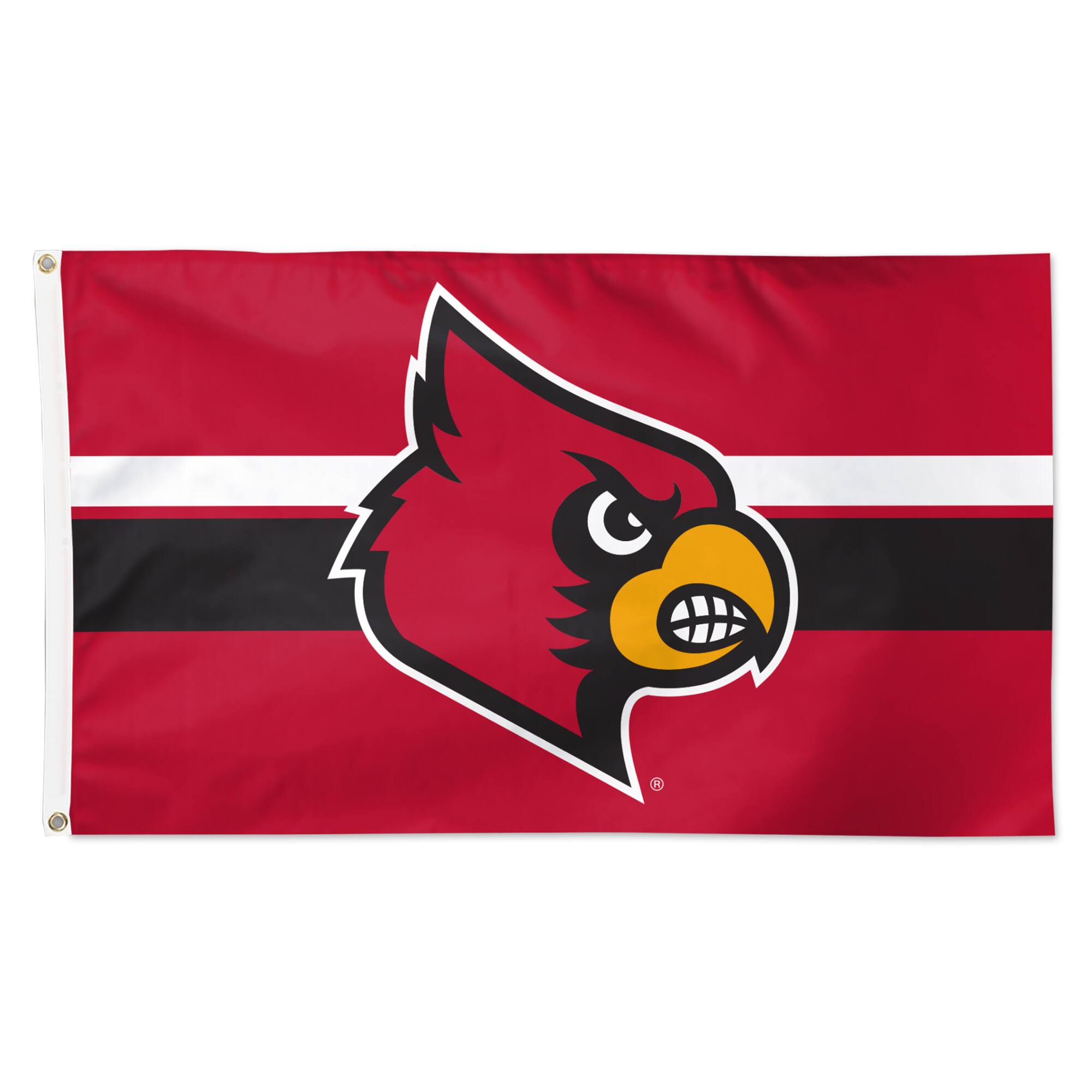 WinCraft - Louisville Cardinals 3' x 5' Horizontal Stripe Deluxe Single-Sided Flag - Multicolor