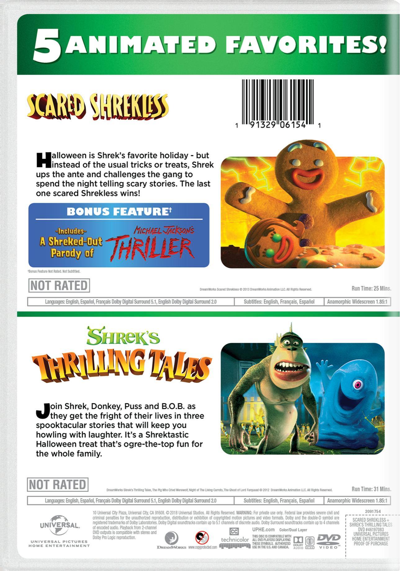 Angle. Scared Shrekless/Shrek's Thrilling Tales (DVD Double Feature) [DVD].