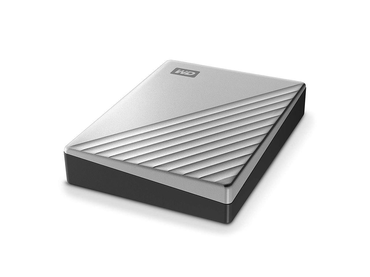 Back. Western Digital - WD 5TB Silver My Passport Ultra Portable Storage External Hard Drive USB-C for Mac (WDBPMV0050BSL-WESN) - Silver.