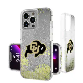 Keyscaper - NCAA - Colorado Buffaloes Linen Logo iPhone Glitter Case - 15 - Multicolor