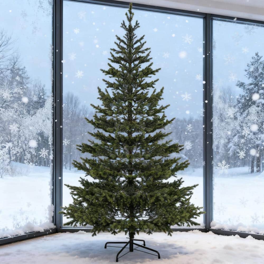 APRILSOUL - 9ft Artificial Sparse Christmas Tree Steel Stand 4306 Tips - Green
