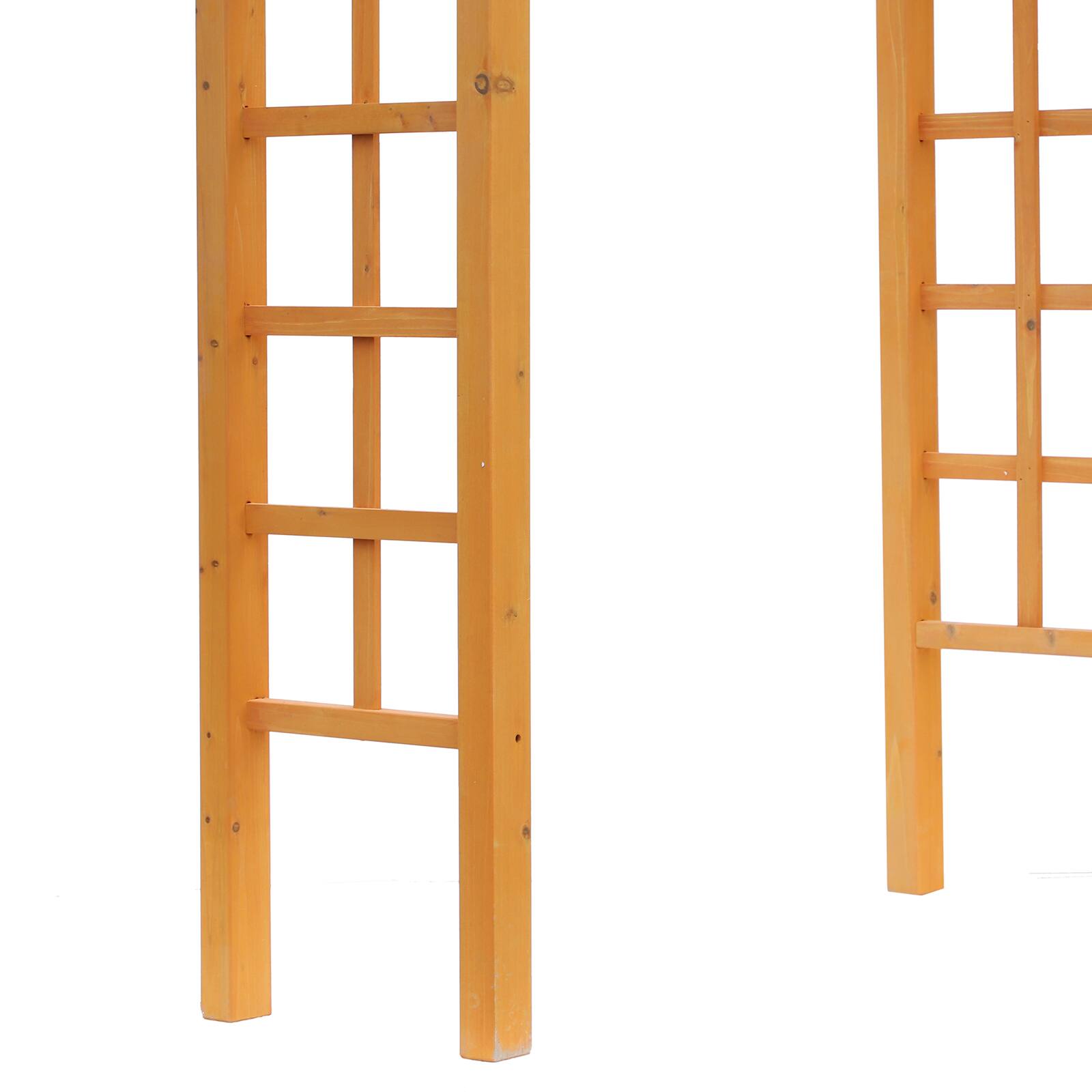 Alt View 7. Outsunny - 85" Wooden Garden Arbor for Wedding and Ceremony, Outdoor Garden Arch Trellis for Climbing Vines - Orange.