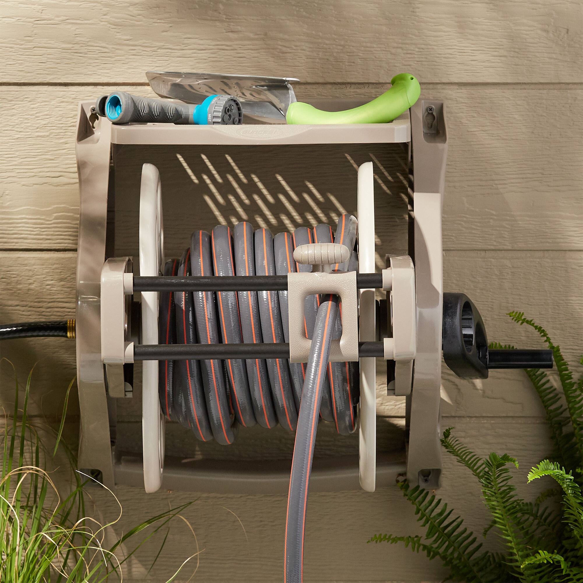 Alt View 4. Suncast - Suncast Slide Trak Hose Handler Wall Mounted 175' Garden Hose Reel, Reel Only.