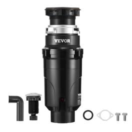 VEVOR - Garbage Disposal, 1/2HP 3450RPM Continuous Feed Food Waste Disposer, EZ Connect Food Waste Grinding System - Black