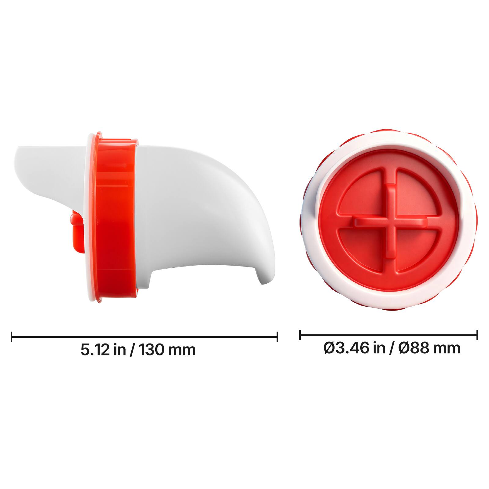 5.12 in / 130 mm  
Ø3.46 in / Ø88 mm