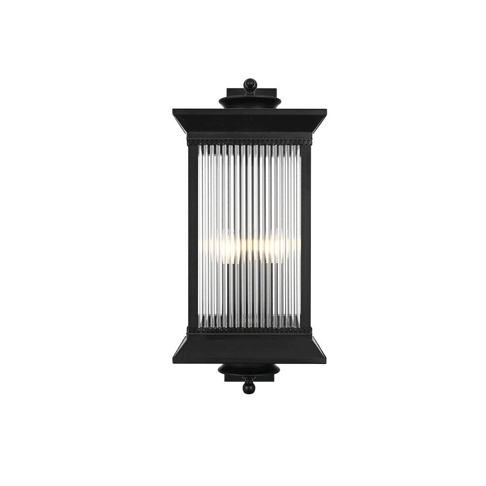 Back. Elegant Lighting - Collins 12 Inch Outdoor Wall Sconce In Black - Black.