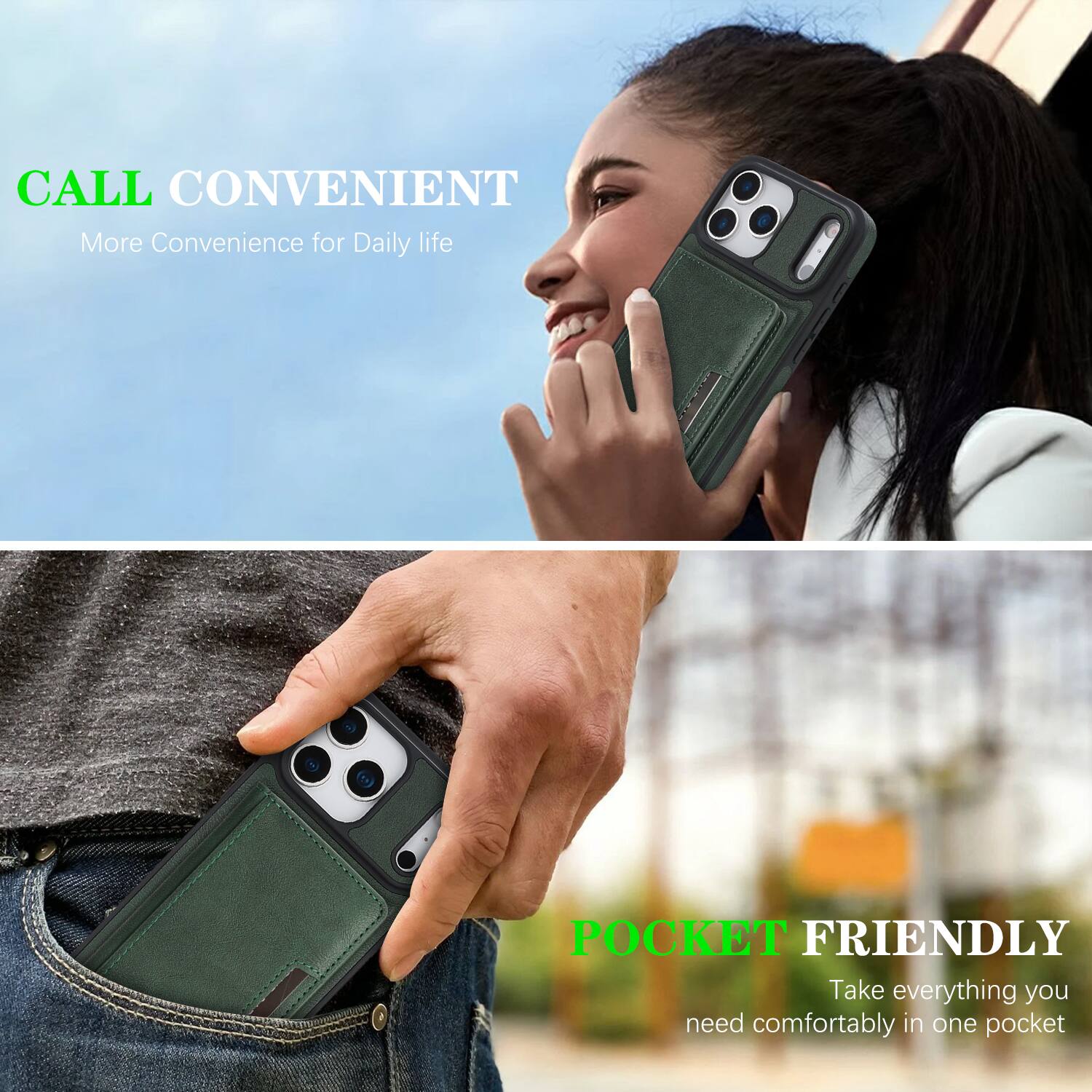 CALL CONVENIENT  
More Convenience for Daily life  

POCKET FRIENDLY  
Take everything you need comfortably in one pocket