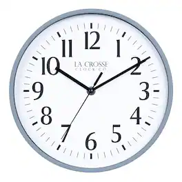 La Crosse Clock Co. - 10 Inch Basics Analog Quartz Wall Clock - Gray Blue