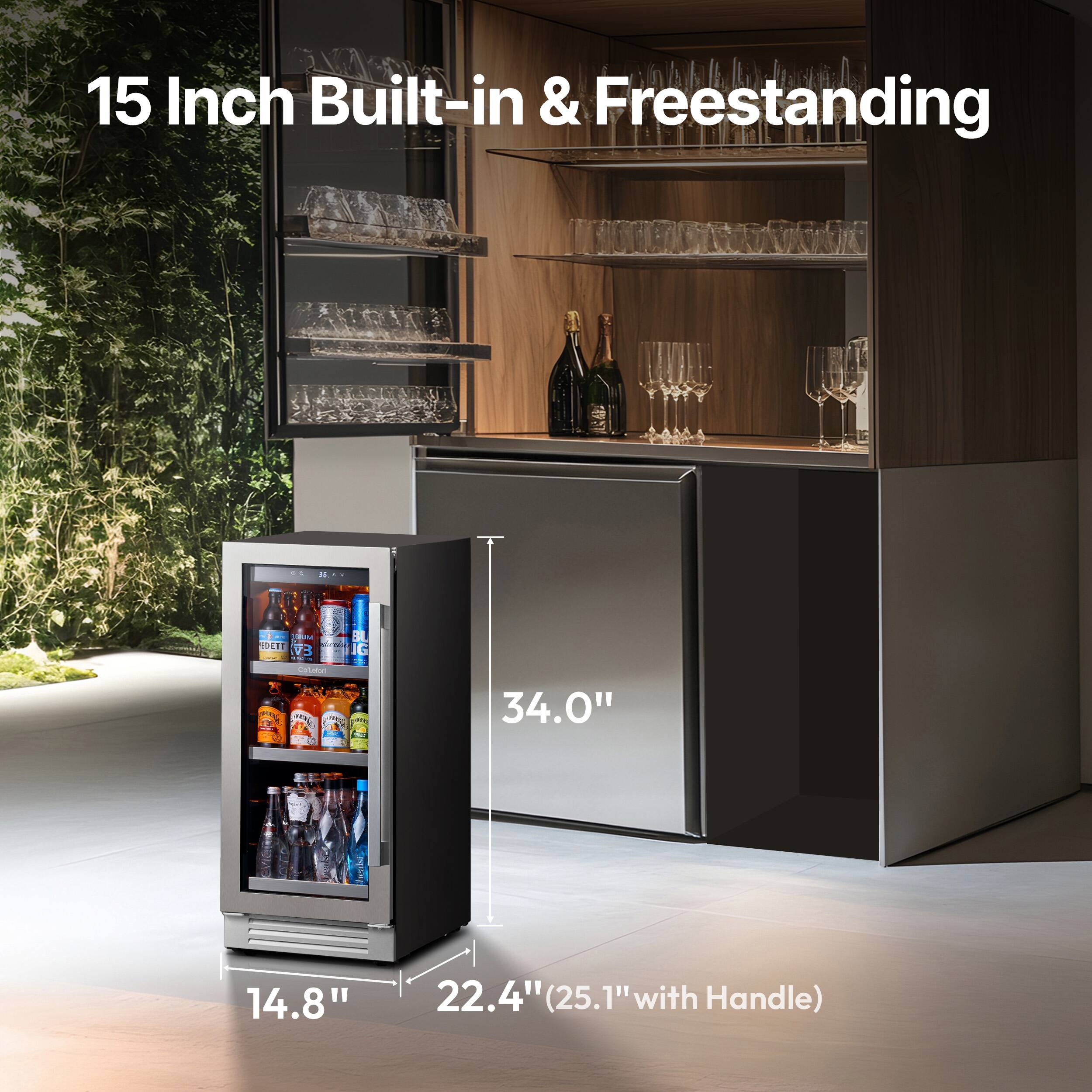 15 Inch Built-in & Freestanding

34.0"

14.8"

22.4" (25.1" with Handle)