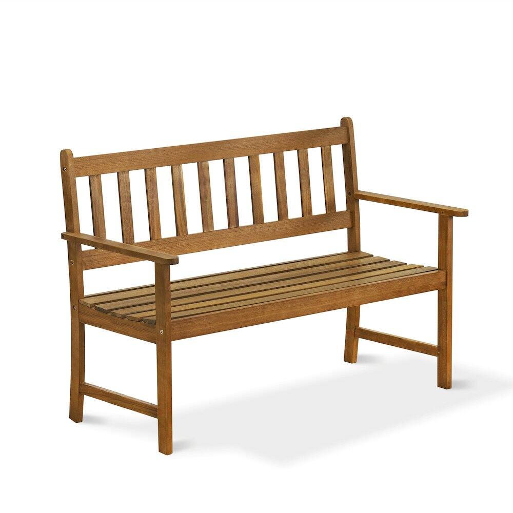 Alt View 2. East West Furniture - East West Furniture Belmont Bench without Cushion made of Acacia wood in Natural Oil finish - Multi-Color.