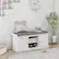 Alt View 1. Homcom - Shoe Bench w/ Storage Cabinets, Padded Seat & Adjustable Shelf - White.