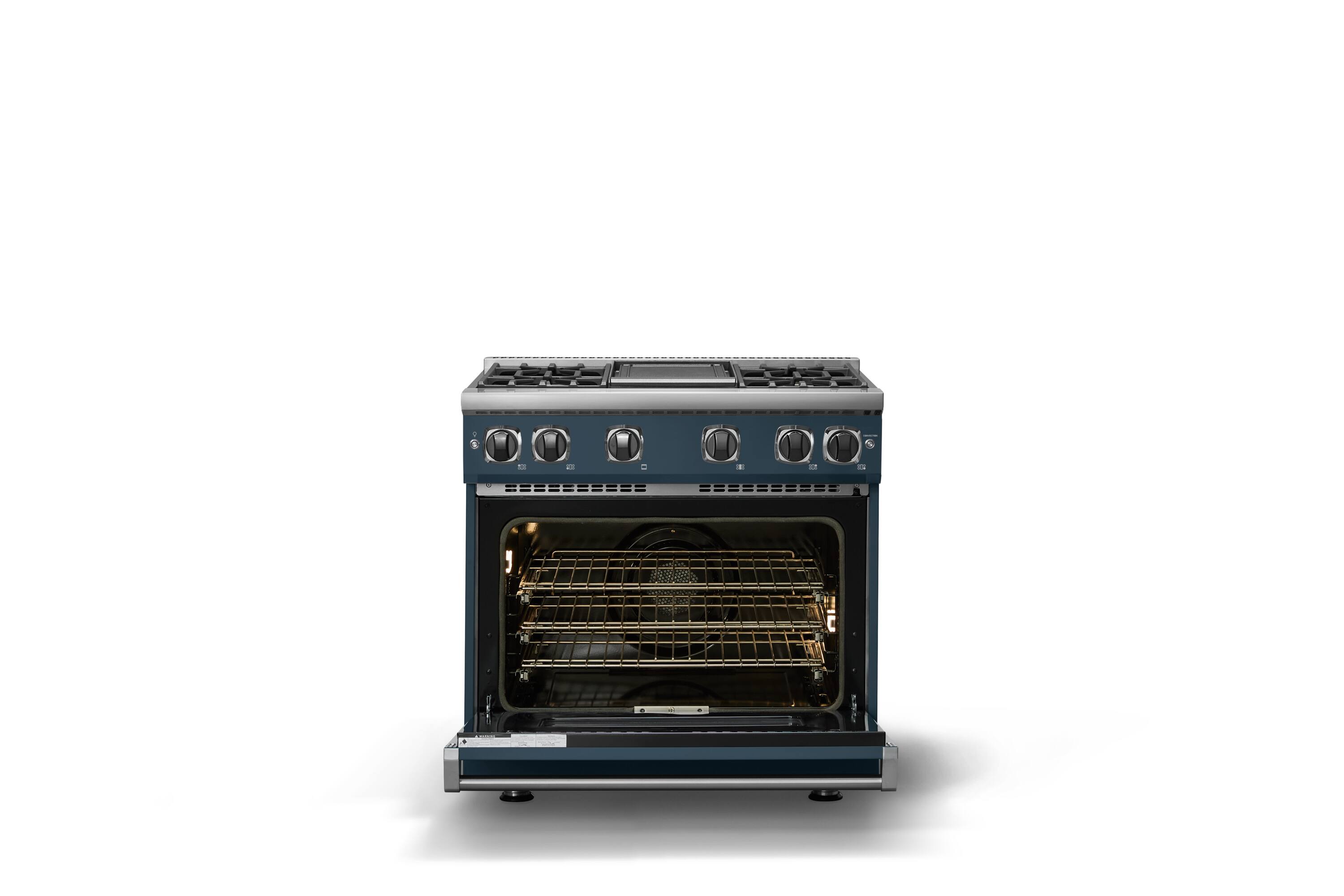 Alt View 2. Viking - Pro 7 Series 5.6 Cu. Ft. Freestanding Sealed 4 Burner LP Gas Convection Range/Griddle - Squall - Squall.