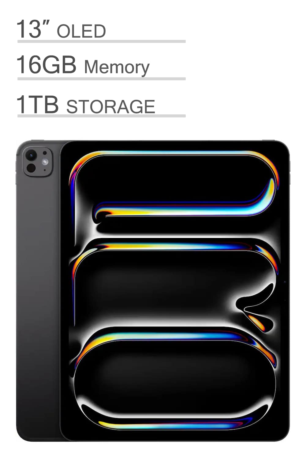 Apple - 13-inch iPad Pro M4 chip Built for Apple Intelligence Wi-Fi + Cellular 1TB with OLED Nano Texture Glass - Space Black