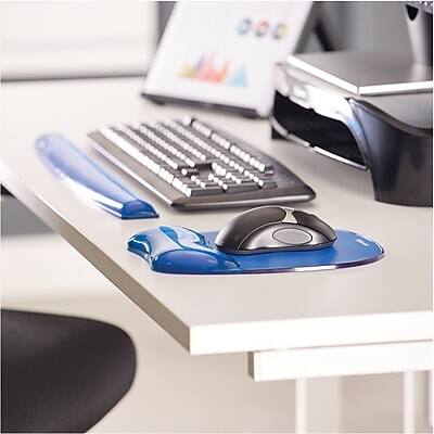 Alt View 3. Fellowes - Crystals Gel Wrist Rest, Blue - Blue.