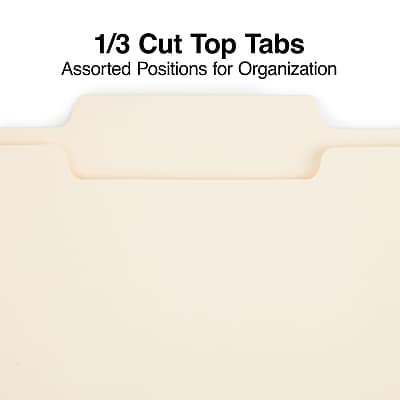 1/3 Cut Top Tabs  
Assorted Positions for Organization