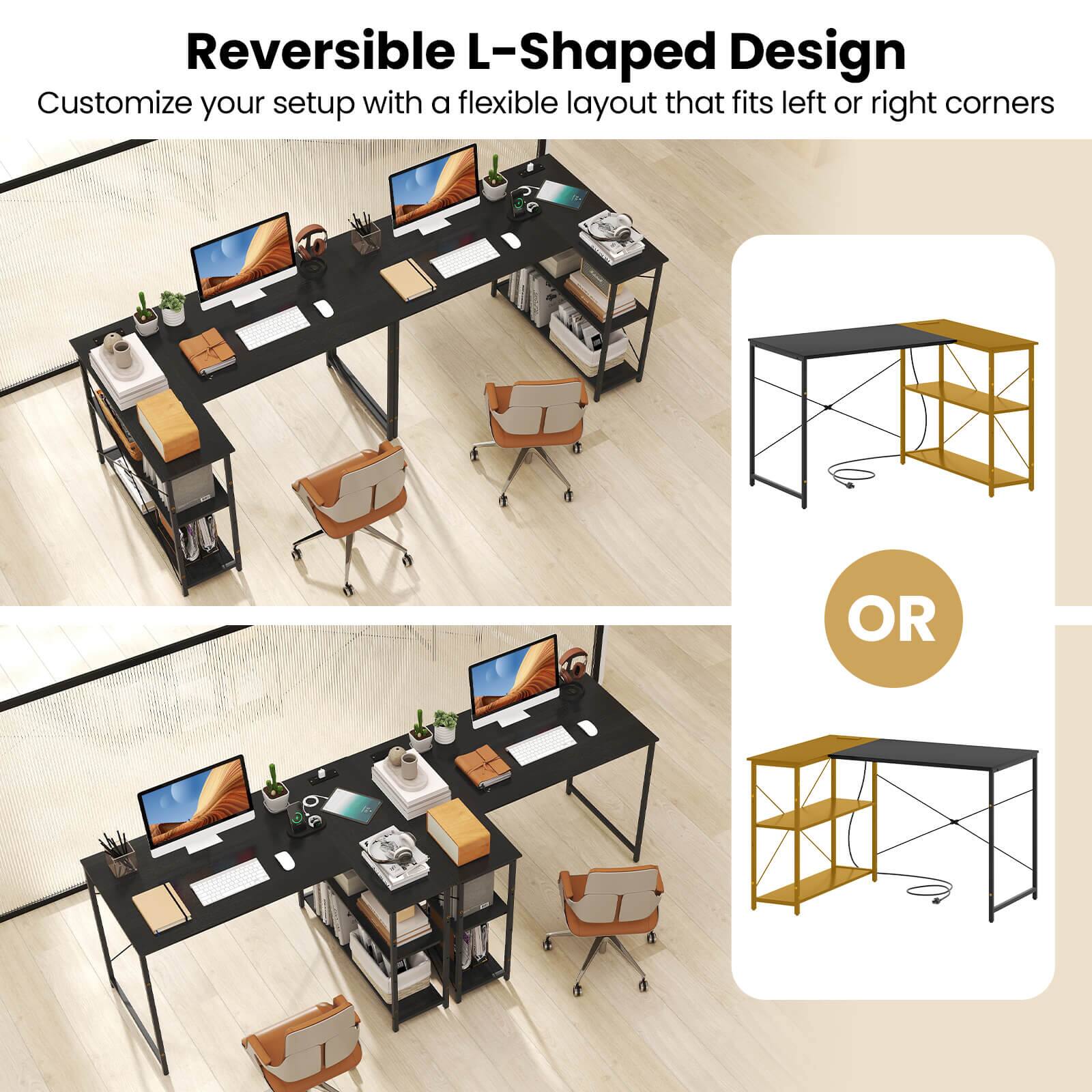 Reversible L-Shaped Design: Customize your setup with a flexible layout that fits left or right corners.