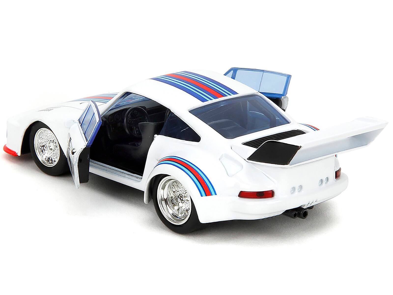 Back. Jada - Porsche 935 Turbo #4 "Jazz" White with Blue and Red Stripes "Transformers" "Hollywood Rides" Series 1/32 -  White With Blue And Red.
