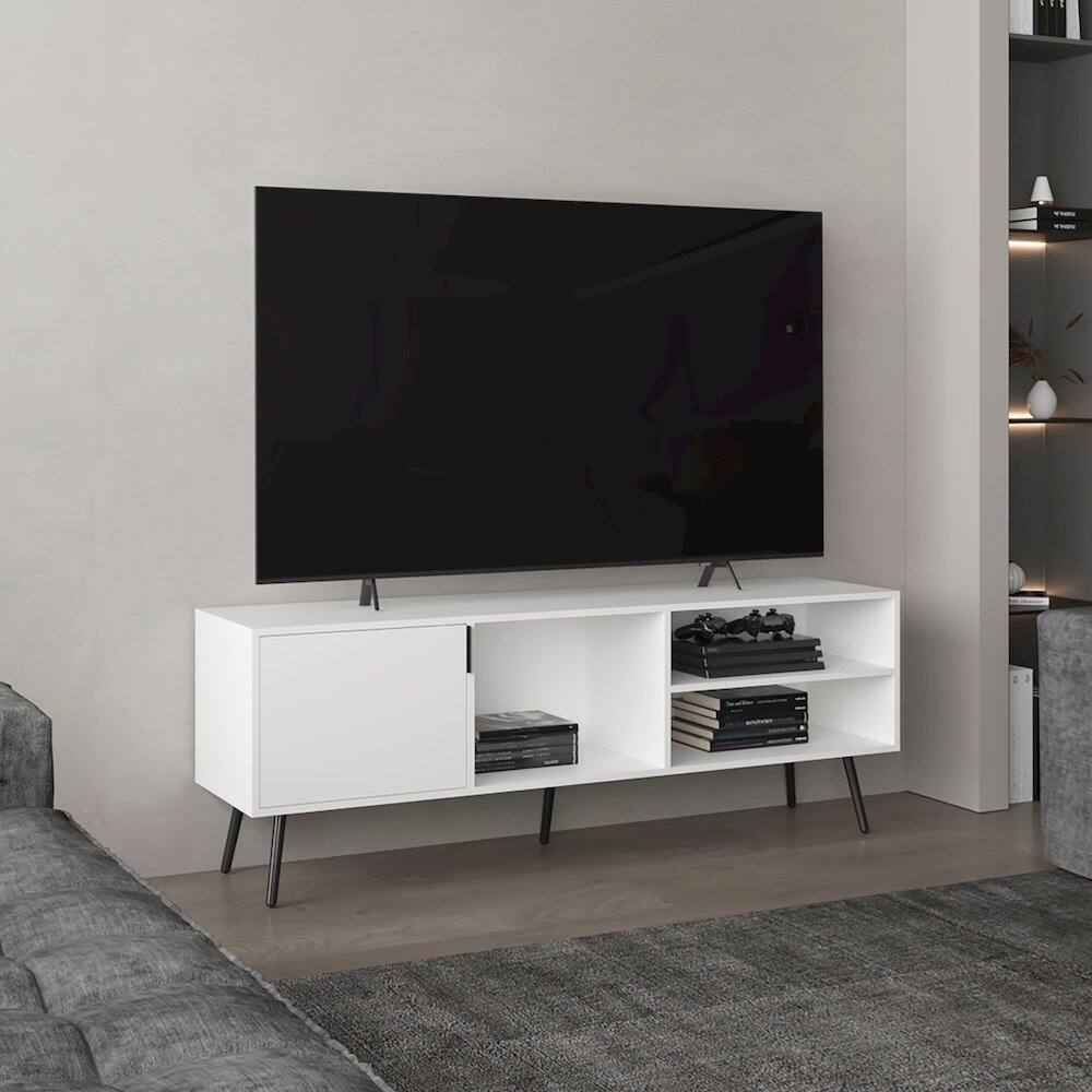 Alt View 3. TuHome - Vulcan Tv Stand White MDF - White.