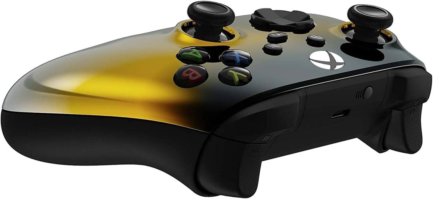 Back. Custom Controllerzz - Custom Wireless Controller for Xbox Series X|S, Xbox One, & PC - Gold Fade.